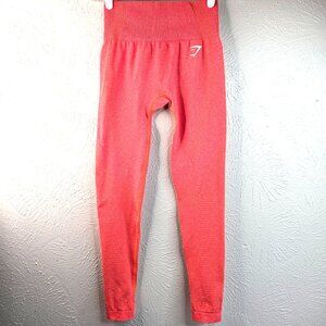Gymshark Leggings Size Small Orange Stretchy Athletic Workout Pull On Pants